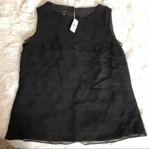 NEW TALBOTS Sleeveless Black Career Blouse.